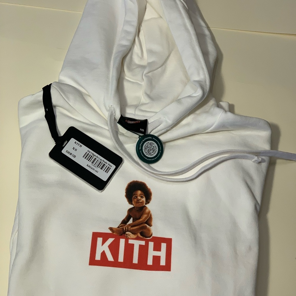 Kith X Biggie Box Logo Hoodie XS White Sweatshirt